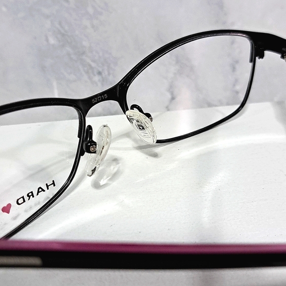 NEW Hard Candy Women Eyeglass Frame Full Rim,black/pink metal 52-15-140, Rx'able - Picture 4 of 6